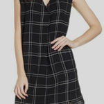 Leith  Dress Womens 4X Black White‎ Windowpane Plaid Sleeveless Pockets Plus Size Photo 0