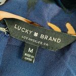 Lucky Brand Medium Floral Contemporary Cold Shoulder High Neck Tie MIDI Dress Photo 6