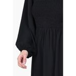 Molly Bracken Crewneck Long Puff Sleeve Black Mini Dress Photo 2