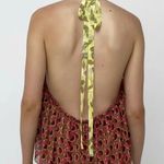 ZARA  Leaves and Geometric Shapes Halter Top Pink Yellow Green Orange Size Large Photo 7