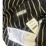 Reformation  BLACK/WHITE STRIPE MIDI LONG SLEEVE WRAP V‎ NECK DRESS MEDIUM EUC Photo 5