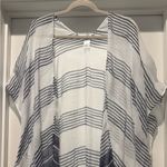 Blue& White Kimono Swimsuit Coverup One Size Summer Beach Casual Loose Cardigan Photo 1