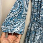 White House | Black Market Blue Paisley peekaboo Sleeve Dress Photo 2