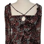 Maurice's | Smocked Floral Keyhole Mini Dress Strappy Long Sleeve Lined Size XS Photo 3