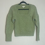 Roolee  Dear Reader Long Sleeve Cropped Square Neck‎ Sweater Puffy Sleeve Photo 0