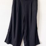 Banana Republic  Linen Blend Wide Leg Cropped Pants in Black Photo 0