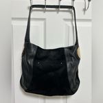 b. makowsky Black Suede and Leather Hobo Bag Photo 6