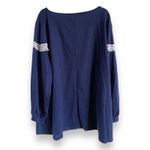 Bloomchic Womens Top‎ Sz 30 Navy Blue White Lace Chevron Long Sleeve Shirt NEW Photo 1