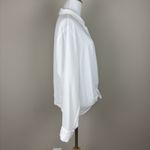Vera Wang Simply  Blouse Top Womens XL White Roll Tab Button Up Tie Front Shirt Photo 2