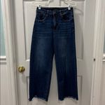 Risen Frannie Palazzo Raw Hem Jeans Size 5/27 Dark Wash Wide Leg Cropped EUC Photo 5