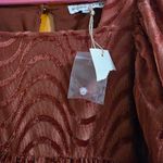 Moon River  Anthropologie XS Burnt Orange Velvet Square Mini Dress Nwt Photo 3