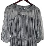 Joie  Women Andora 100% Silk Dress XS Black Geometric Mini Chiffon Sheer‎ Dainty Photo 4