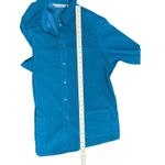 Tan Jay Vintage Faux Suede Women's Shacket Shirt Size 14 Teal Blue Photo 7