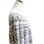 Garnet Hill Fair Isle Sweater Merino Wool Gray Blue Nordic Knit Women's Large Photo 5