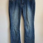 Wrangler  Mid Rise Dark Wash Blue Denim Bootcut Jeans Womens 7x34 Casual Stretch Photo 0