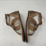 Gibson Latimer  Jaylee Circle Ornament Sandal Size 8 Tan Sheep Leather Gold Ring Photo 4