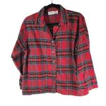 The Vermont Country Store Womens Plaid Red Flannel Shirt Pajama Top Size M Size M Photo 0