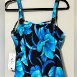 Caribbean Joe  Island Supply Co. women’s size 16 floral swim top tankini padded Photo 1