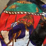 Linda Collection Late 80s Early 90s Black Scarf Print Windbreaker Jacket Large Photo 14