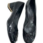 Tory Burch Reva Amy Black Patent Leather Casual Block Heel Photo 0