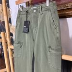 Paige NWT  Carly Cargo Wide Leg Jeans in Vintage Ivy Green ~ Size 25 💛🍄 Photo 5