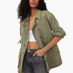 Free People Saturday Utility Jacket in Khaki Olive Green Size Medium NWOT Photo 4
