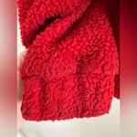 I am gia I. Am. Gia Pixie Oversized Teddy Coat Red size Medium Revolve $110 Photo 10