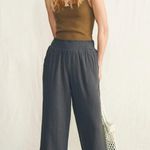Faherty NWT  Dream Cotton Gauze Wide Leg Pant Washed Black Size S Photo 2