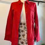 Lululemon Travel Smith Red 100% Linen Long Sleeve Button Down Shirt Size XL NEW Photo 0