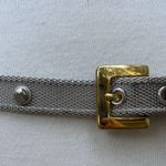 Metallic Mesh Metal Belt Gold Silver Tone Sz Sm 32” Edgy Y2K Utilitarian Floral Photo 2