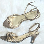 Etienne Aigner bronze metallic strappy sandals vintage glam heels chic evening 6 Photo 0