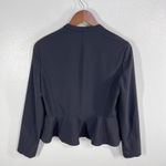 Rebecca Taylor  Black Jacket‎ Size 4 Black Zip Front Stretch Blazer Feminine Fit Photo 2