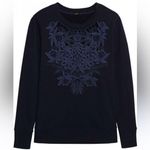 J.Crew  Navy Floral Cutout Crewneck sweater Medium Photo 0