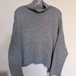 World Market Ribbed Knit Funnel Neck Boxy Sweater Gray Size undefined Photo 1