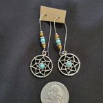 New Silver Dangling Dream Catcher Earrings Photo 0