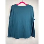 NorthCrest Womens Plus Size 1X Teal Long Sleeve Top With Lace Detail Green Photo 3
