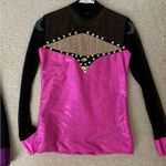 Custom Made Dance Clogging Costume Pink and Black with Rhinestones Photo 1