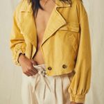 Free People We the Free Yellow Sure Thing Fisherman Boho Chic Bomber Jacket S Photo 0