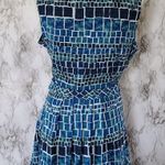 ECI  tonal blue chiffon ruffle trim dress size 14 Photo 4