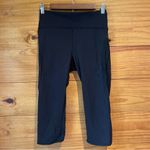 Lululemon Sun Setter Crop Leggings 17.5” Black 8 W6AEQS Sheer Mesh Activewear Photo 1