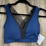 Victoria's Secret  Sport Navy Blue Black V neck Cross Back Sports Bra Small NWT Photo 0