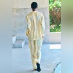 ZARA  EMBROIDERED SATIN EFFECT BLOUSE BUTTON DOWN SHIRT TOP YELLOW SIZE M NEW Photo 6