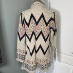 Adora Open Front Cardigan Sweater Jacket Black Beige Aztec Boho Tribal Size M Size M Photo 3