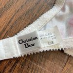 Christian Dior vintage pink floral and white lace bra, 36B Photo 6