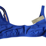 NWT J. Crew Heritage Scoop Neck Bikini Top Harbor View Blue Womens Size S Photo 0