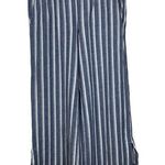 Cloth & Stone  Stripe White Blue Wide Leg Pants Size Large EUC #VEG-0037 Photo 0