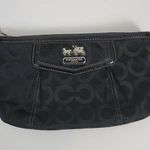Coach  Wristlet Bag 8" Black Madison Signature Monogram Op Art  Make up Bag Photo 0