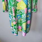 Lilly Pulitzer  Palmetto Hibiscus Pima Cotton Floral Green Tropical Dress - Sz S Photo 4