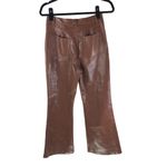 Wilfred The Melina Pant High Waisted Flared Crop Vegan Leather Pants Brown 2 Photo 1