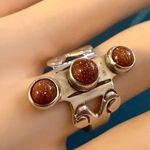 Rare Taxco Mexico Sterling Silver Sandstone Ring Circa 1970’s Photo 0